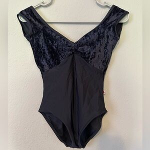 Yumiko Black Velvet Leotard